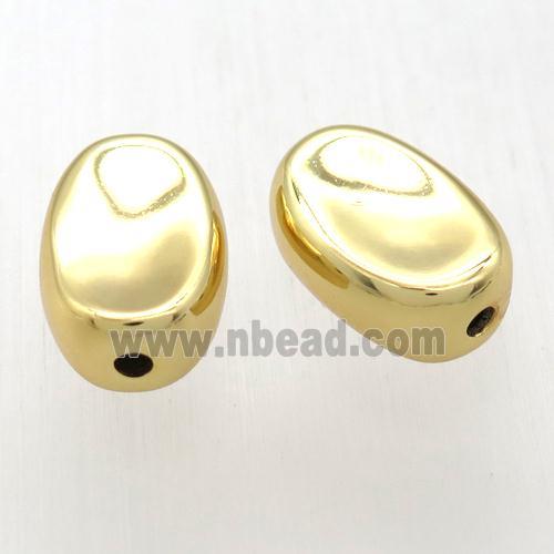 copper yuanbao beads, gold plated