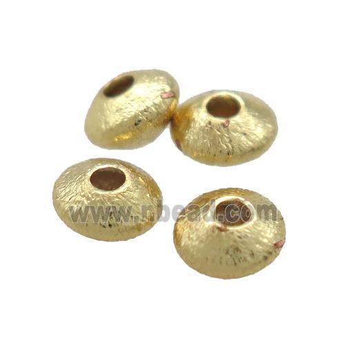 copper saucer brushed beads, Unfade gold plated