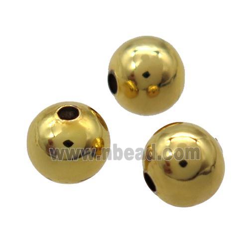 round copper beads, Unfade, gold plated
