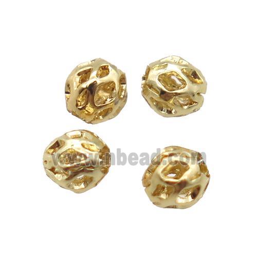 hollow copper barrel beads, Unfade gold plated