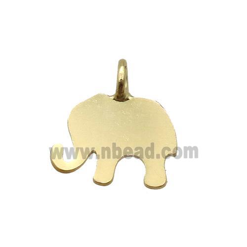 copper elephant pendant, duck gold, unfade