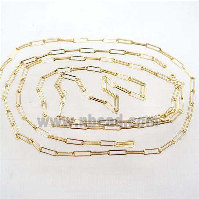 Copper Paperclip Chain Gold Plated