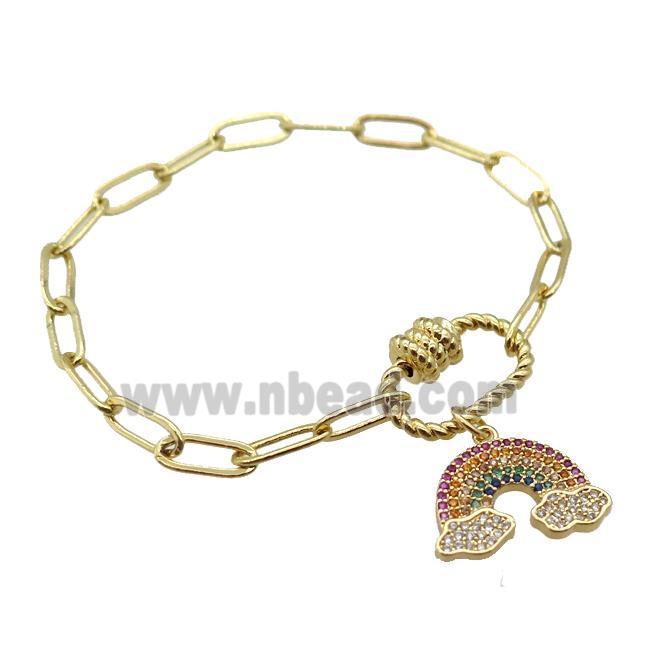 copper bracelet, gold plated