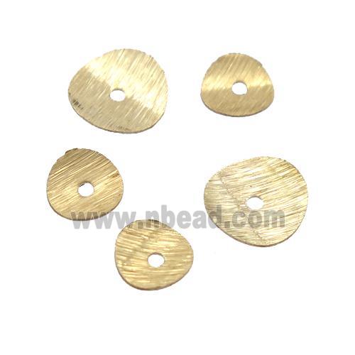 copper brushed spacer beads, gold plated, unfade
