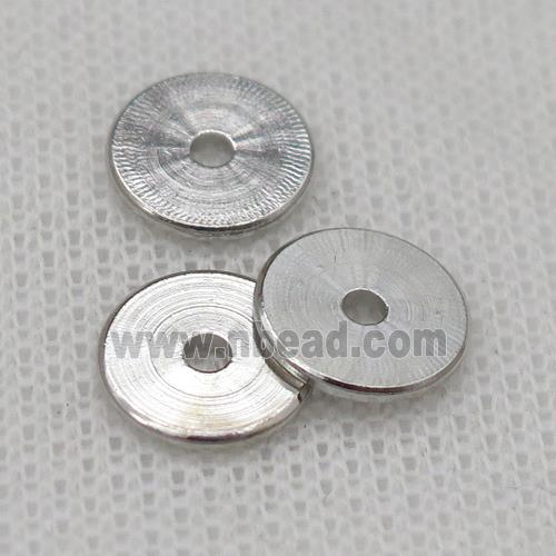 copper spacers beads, heishi, platinum plated