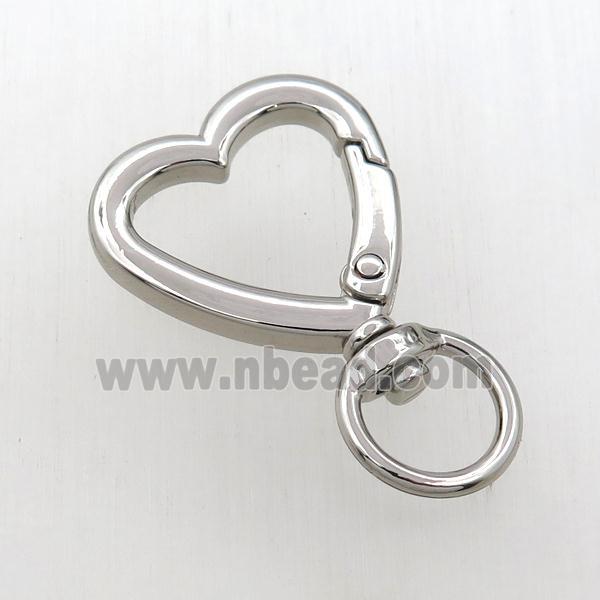 copper keychain clasp, platinum plated