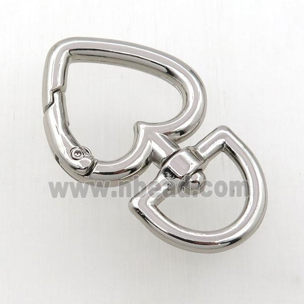 copper keychain clasp, platinum plated