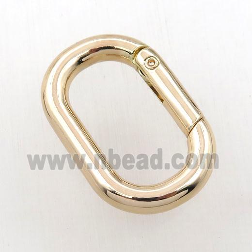 copper keychain clasp, oval, gold plated