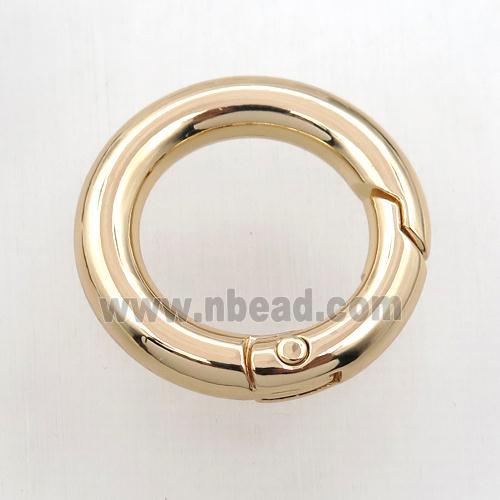 copper keychain clasp, circle, gold plated