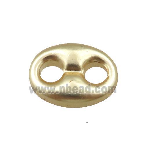 copper pignose oval connector, unfaded, gold plated