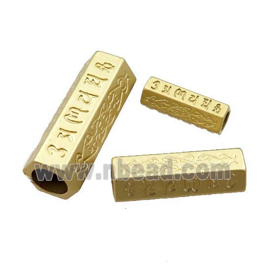 copper tube beads with large hole, unfaded, duck-gold