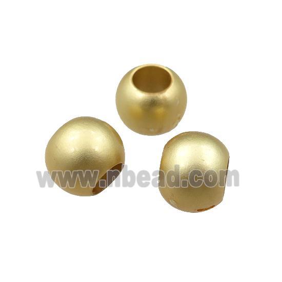 copper round beads, large hole, unfaded, duck-gold