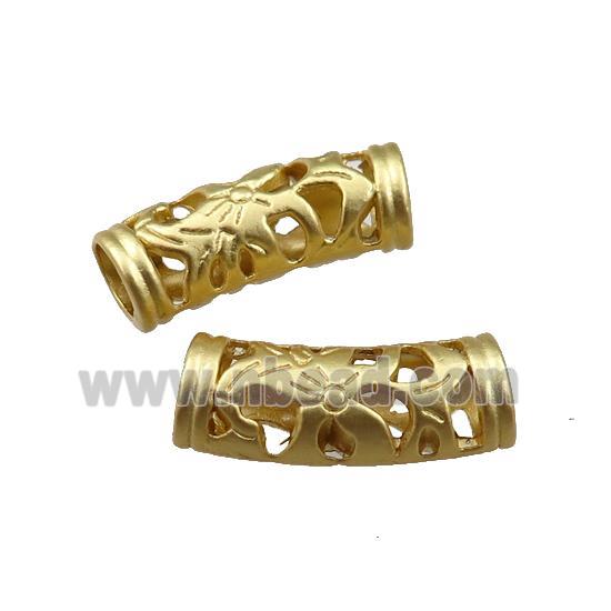 copper tube beads, unfaded, duck-gold