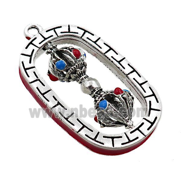Tibetan Prayer Wheels charm zinc pendant