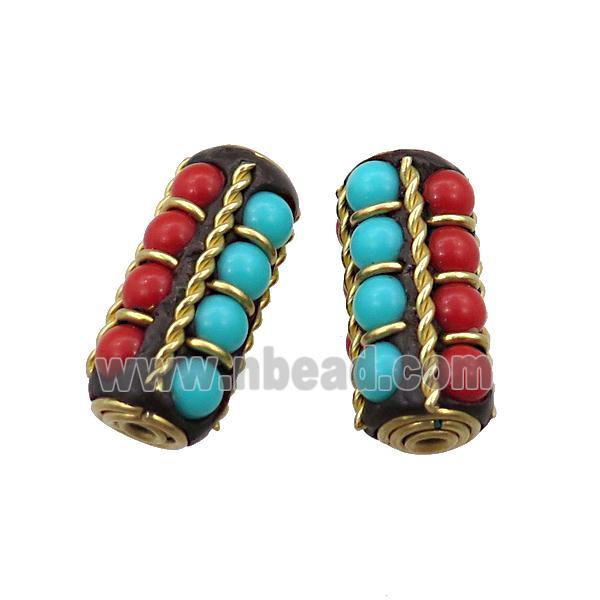 tibetan style brass tube beads