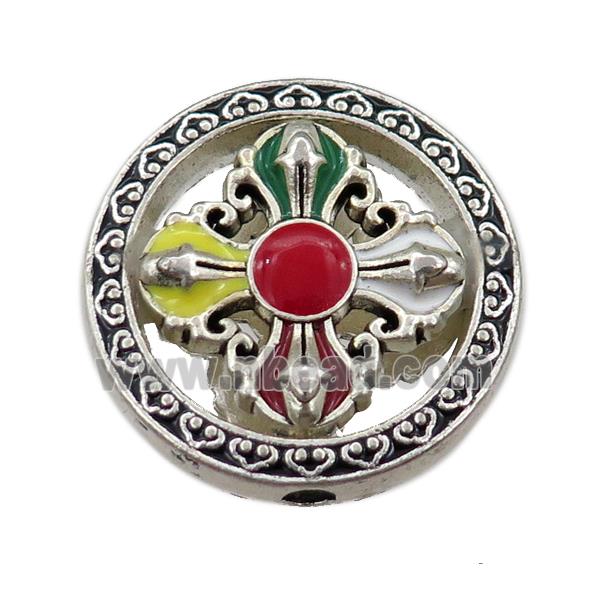 tibetan dorjee charm button zinc beads