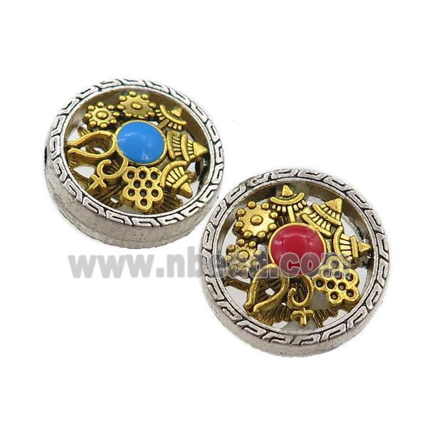 tibetan style zinc button beads