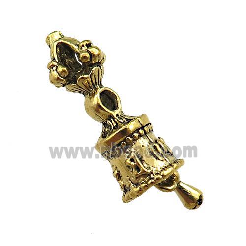 Tibetan KingKong Bell charm zinc pendant, antique gold