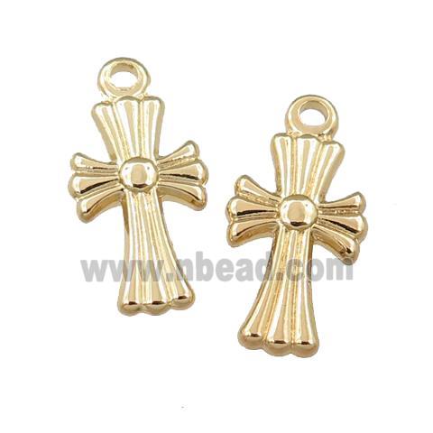 stainless steel Cross pendant, gold plated