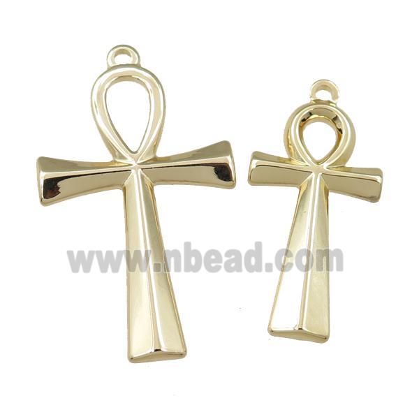 stainless steel Cross pendant, gold plated