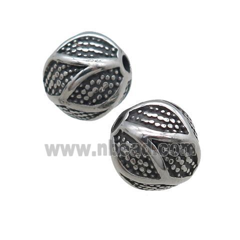 stainless steel beads, antique silver