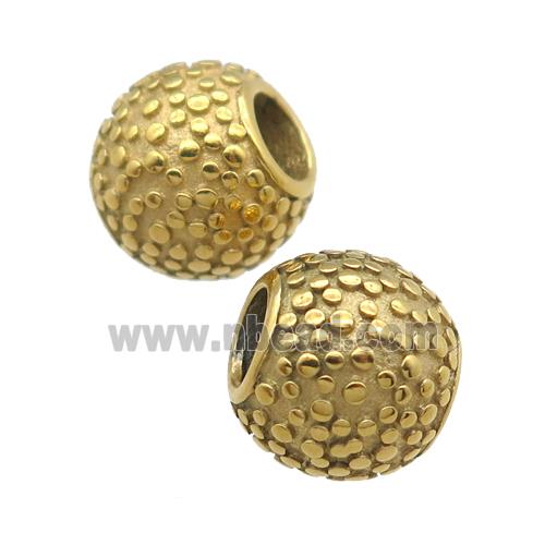 round stainless steel beads, gold plated