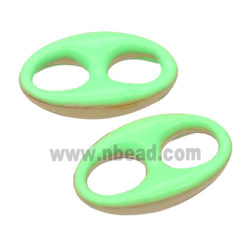 green Enameling copper oval connector, pignose, gold plated