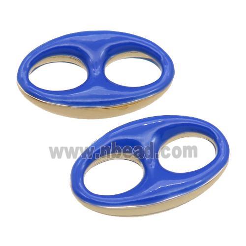 blue Enameling copper oval connector, pignose, gold plated