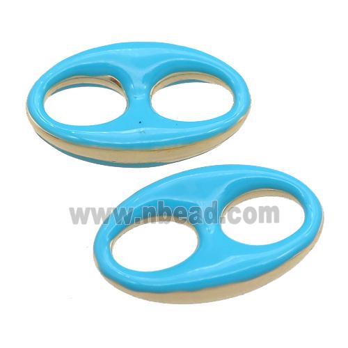 blue Enameling copper oval connector, pignose, gold plated