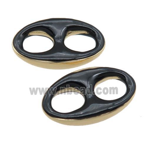 black Enameling copper oval connector, pignose, gold plated