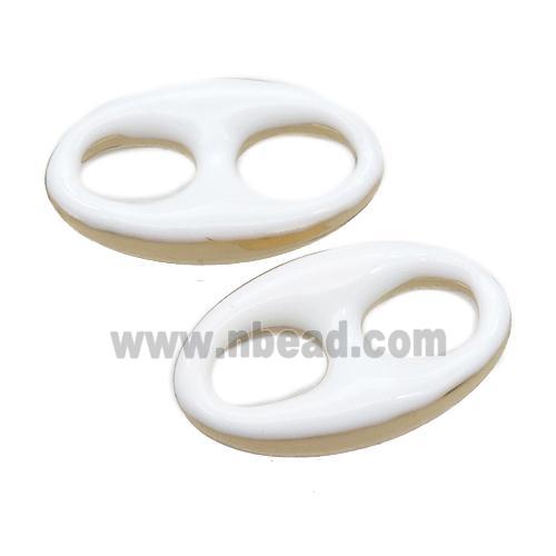 white Enameling copper oval connector, pignose, gold plated
