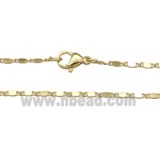 copper necklace chain, unfaded, gold plated