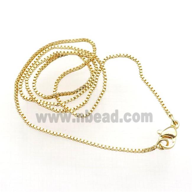 copper necklace box chain, unfaded, gold plated