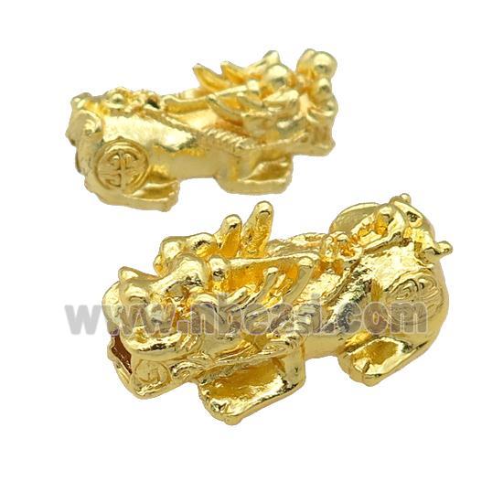alloy Pixiu beads, gold plated