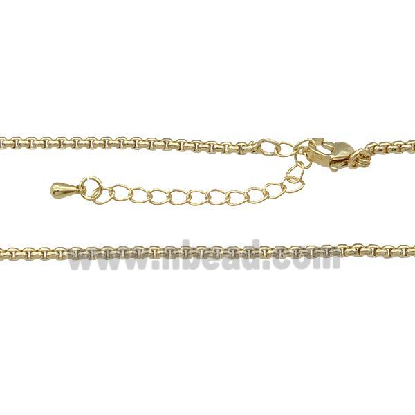 copper box Necklace Chain, unfade, gold plated
