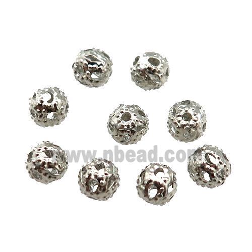 copper round ball Beads, unfade, platinum plated