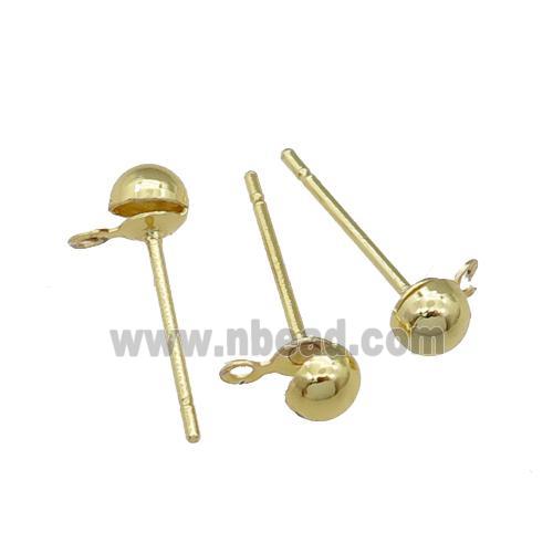 copper Stud Earring Accessories, unfade, gold plated