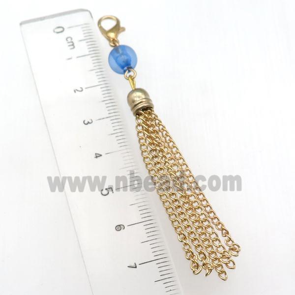 Iron Chain Tassel Pendant, gold plated