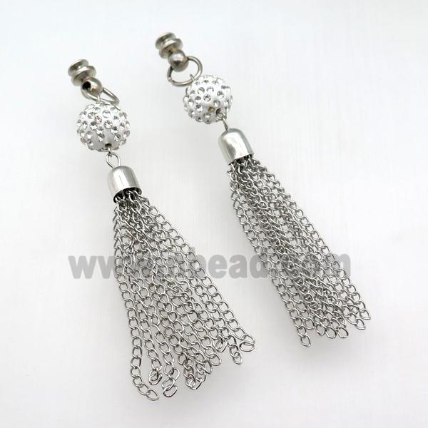 Iron Chain Tassel Pendant, nickel color