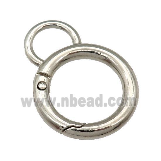 Alloy Carabiner Clasp, platinum plated