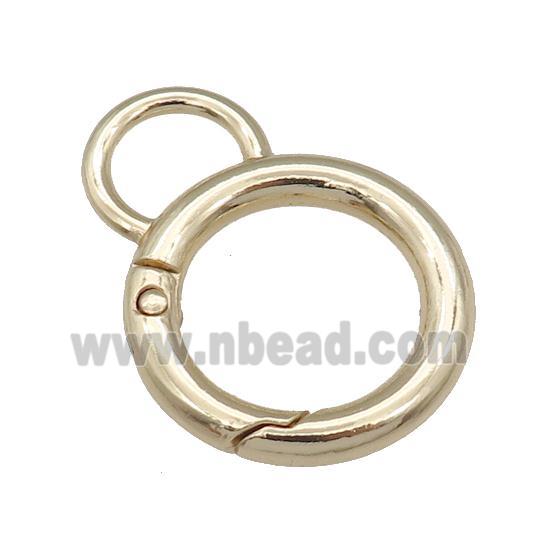 Alloy Carabiner Clasp, circle, gold plated