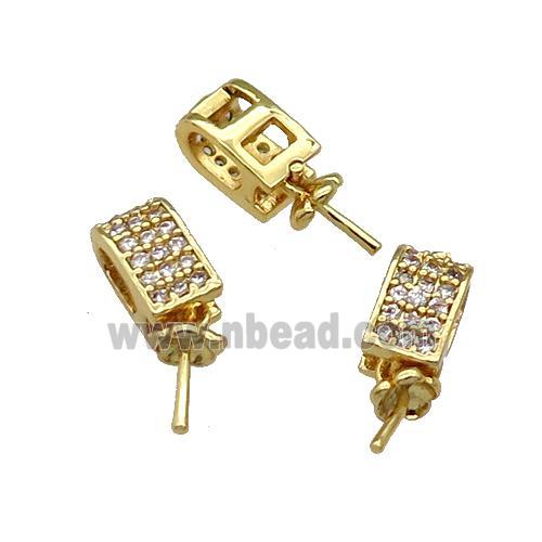 Copper Bail Pave Zircon Gold Plated