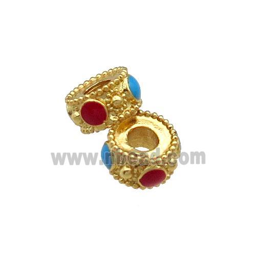 Copper Heishi Spacer Beads Enamel Gold Plated