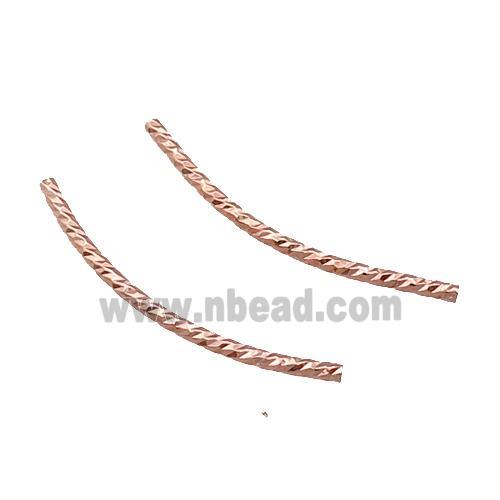 Copper Bend Tube Beads Rose Gold