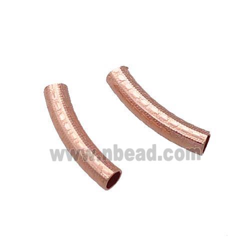 Copper Bend Tube Spacer Beads Rose Gold