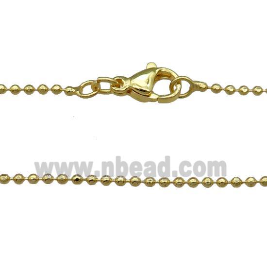Copper Necklace Ball Chain Unfaded Gold Plated