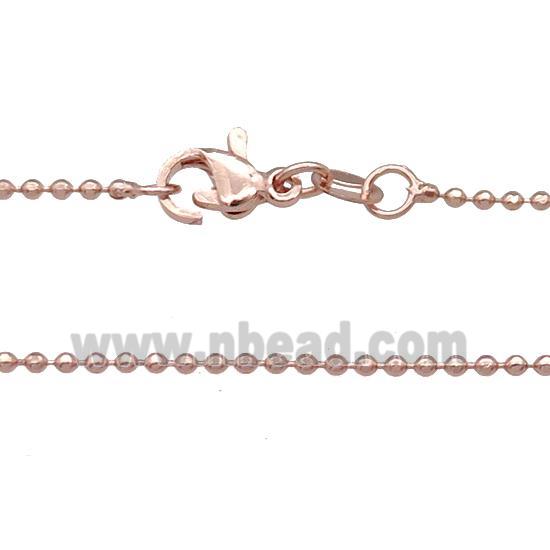 Copper Necklace Ball Chain Unfaded Rose Gold