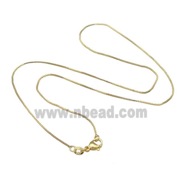 Copper Necklace Box Chain Unfaded Gold Plated
