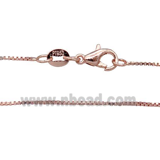 Copper Necklace Box Chain Unfaded Rose Gold