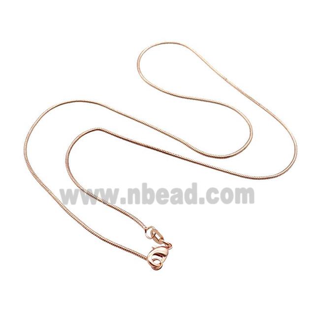Copper Necklace Snake Chain Unfaded Rose Gold